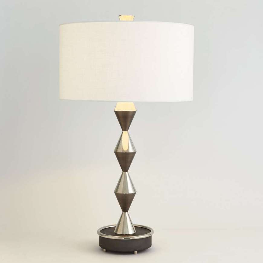 Picture of ITALIAN DIAMOND TABLE LAMP-GUNMETAL/NICKEL