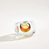 Picture of BARREL VASE-AMBER/CLEAR