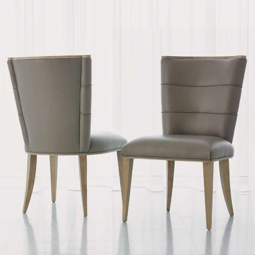 Picture of ADELAIDE SIDE CHAIR-GREY LEATHER