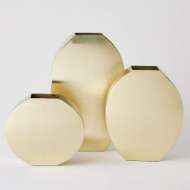 Picture of SQUARED OVAL VASES-BRASS