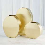 Picture of SQUARED OVAL VASES-BRASS