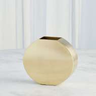 Picture of SQUARED OVAL VASES-BRASS