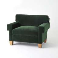 Picture of SQUARE ARM CHAIR-GREEN VELVET