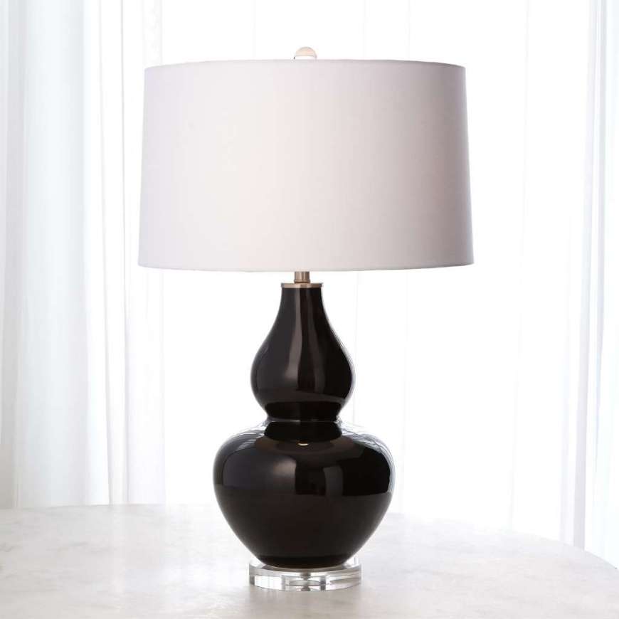 Picture of CERAMIC GOURD TABLE LAMP-BLACK