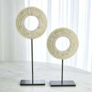 Picture of FOUR LAYER BONE SCALLOPED MOUNTED RINGS-WHITE