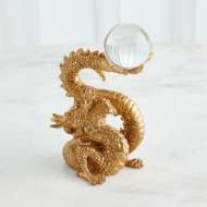 Picture of DRAGON HOLDING SPHERE-GOLD LEAF