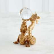 Picture of DRAGON HOLDING SPHERE-GOLD LEAF