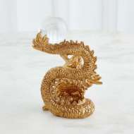 Picture of DRAGON HOLDING SPHERE-GOLD LEAF