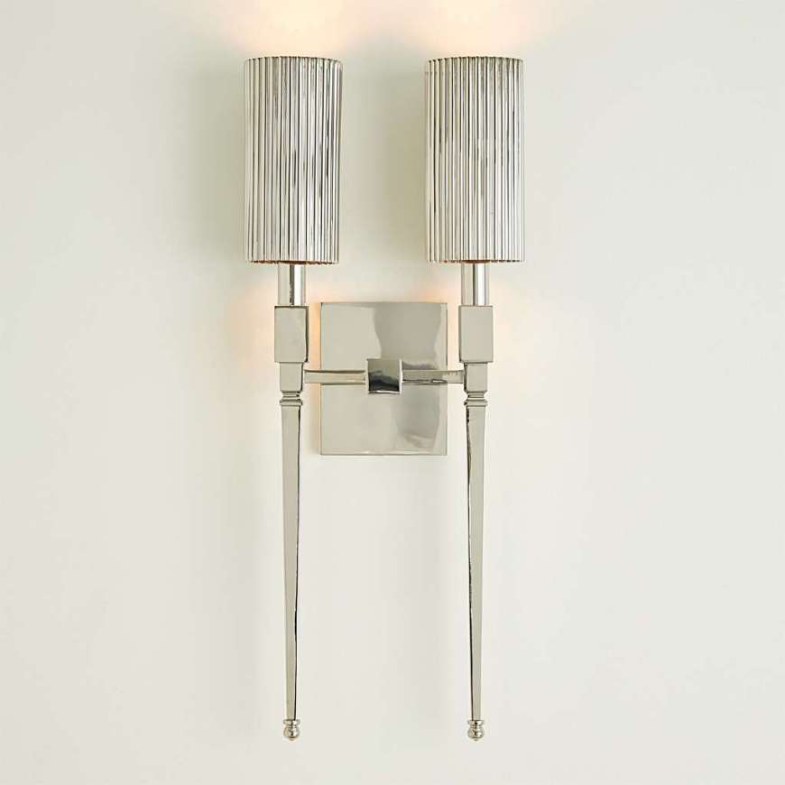 Picture of FLUTED DOUBLE SCONCE-NICKEL