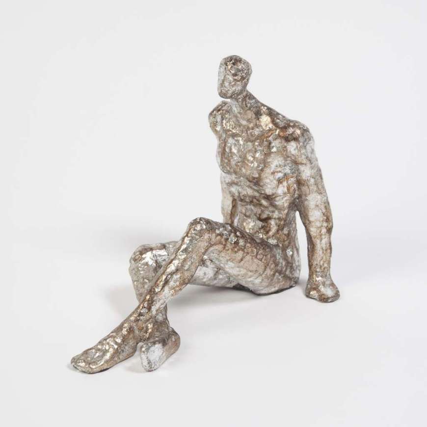 Picture of SITTING W/LEGS CROSSED-SILVER LEAF