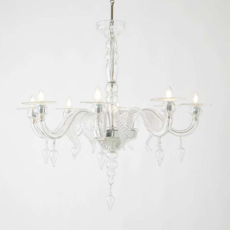 Picture of EMBELLISHED VENETIAN GLASS CHANDELIER-CLEAR