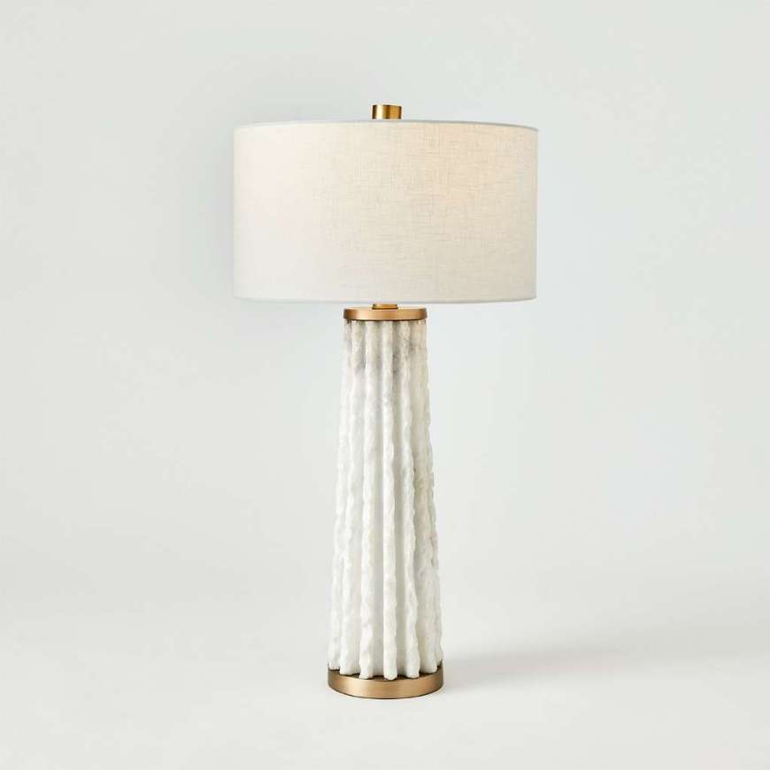 Picture of QUARRY TABLE LAMP-WHITE MARBLE