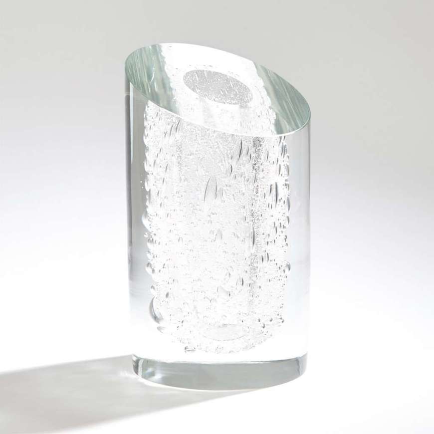 Picture of SLANT VASE-CLEAR W/BUBBLES