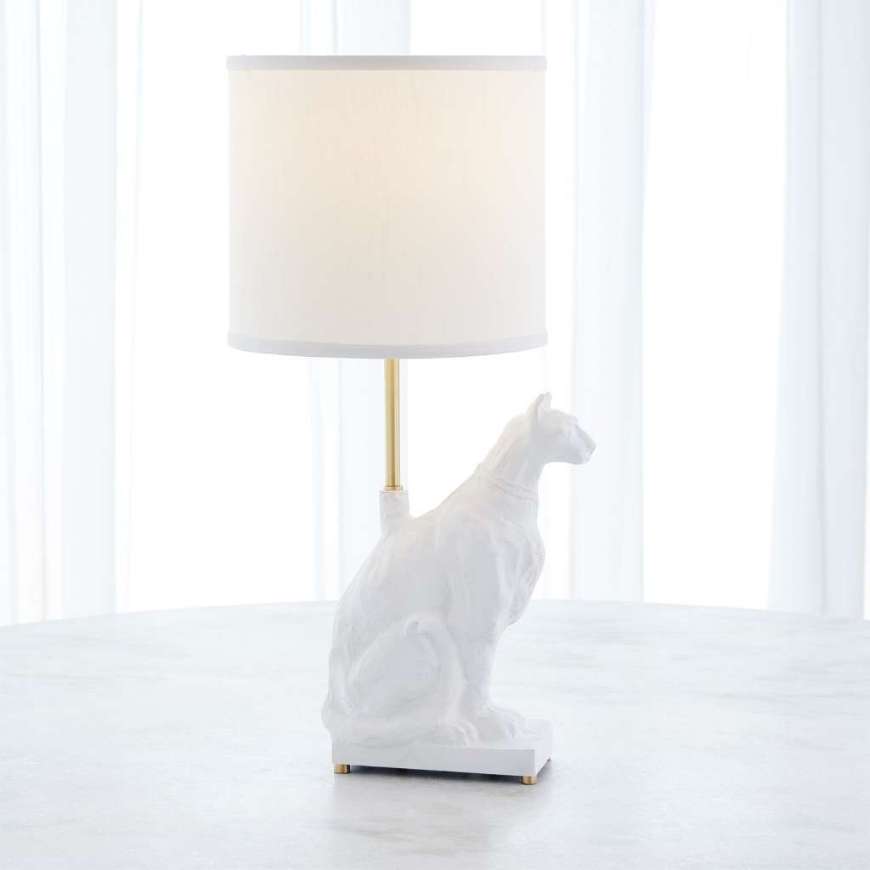 Picture of EGYPTIAN CAT LAMP-MATTE WHITE