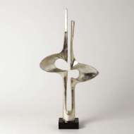 Picture of BROTHER AND SISTER SCULPTURE-SILVER LEAF