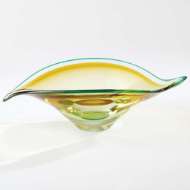 Picture of BENT LEAF BOWLS-AQUA/AMBER