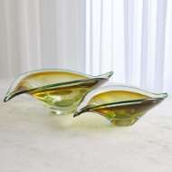 Picture of BENT LEAF BOWLS-AQUA/AMBER