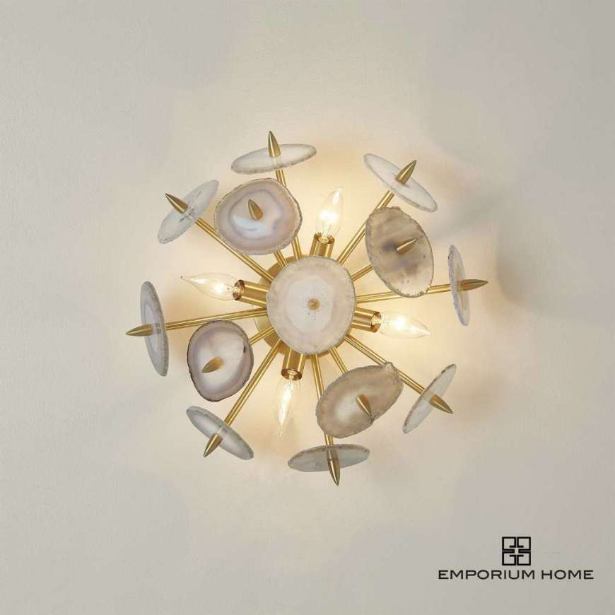 Picture of AGATE BURST SCONCE-SATIN BRASS