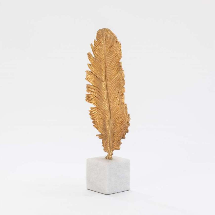 Picture of FEATHER QUILL SCULPTURE-GOLD