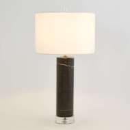 Picture of MARBLE CYLINDER TABLE LAMP-BLACK