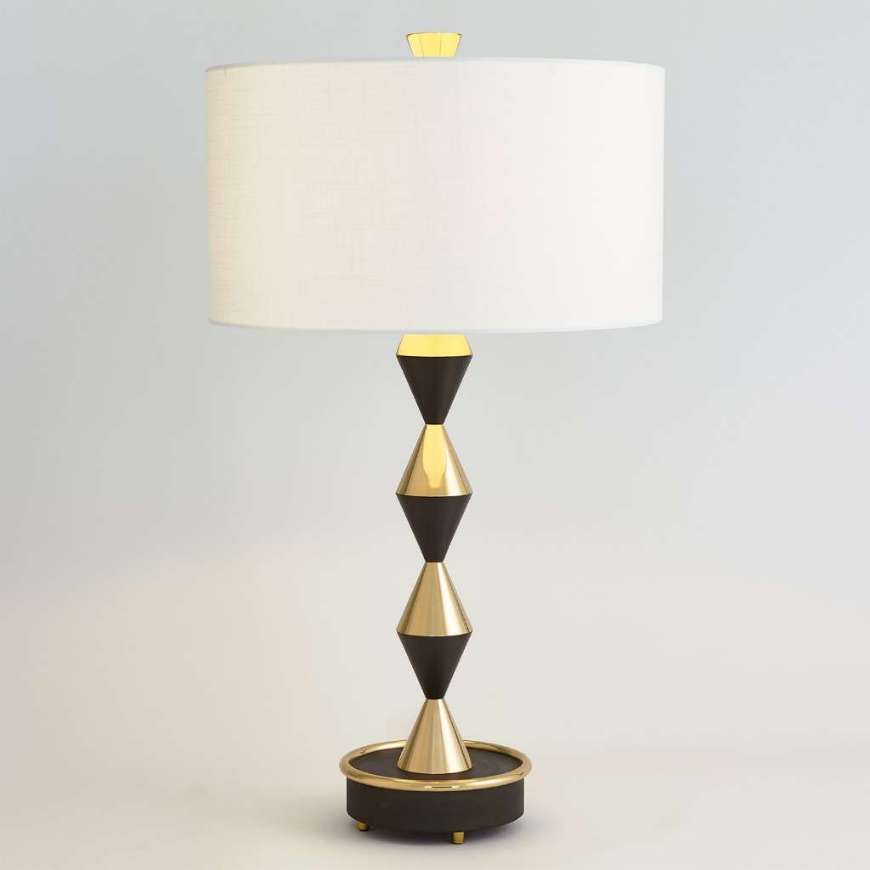 Picture of ITALIAN DIAMOND TABLE LAMP-BRONZE/BRASS