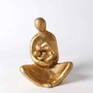 Picture of SEATED MOTHER WITH INFANT SCULPTURE-GOLD LEAF