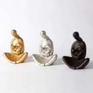 Picture of SEATED MOTHER WITH INFANT SCULPTURE-GOLD LEAF