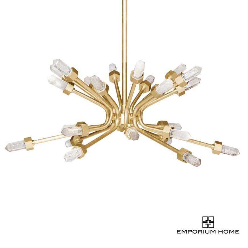 Picture of QUARTZ BURST CHANDELIER-SATIN BRASS