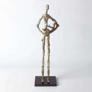 Picture of STANDING MOTHER CRADLING CHILD SCULPTURE-SILVER LEAF