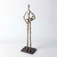 Picture of STANDING MOTHER CRADLING CHILD SCULPTURE-SILVER LEAF