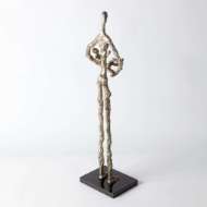 Picture of STANDING MOTHER CRADLING CHILD SCULPTURE-SILVER LEAF