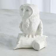 Picture of OWL ON BRANCH-MATTE WHITE