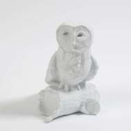 Picture of OWL ON BRANCH-MATTE WHITE