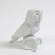 Picture of OWL ON BRANCH-MATTE WHITE