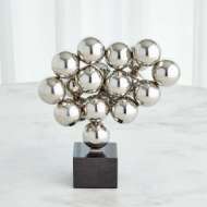 Picture of SPHERE SCULPTURE-NICKEL W/BLACK GRANITE