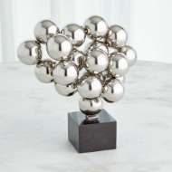 Picture of SPHERE SCULPTURE-NICKEL W/BLACK GRANITE