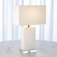 Picture of ALABASTER RECTANGULAR TABLE LAMP-BRASS