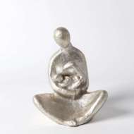 Picture of SEATED MOTHER WITH INFANT SCULPTURE-SILVER LEAF