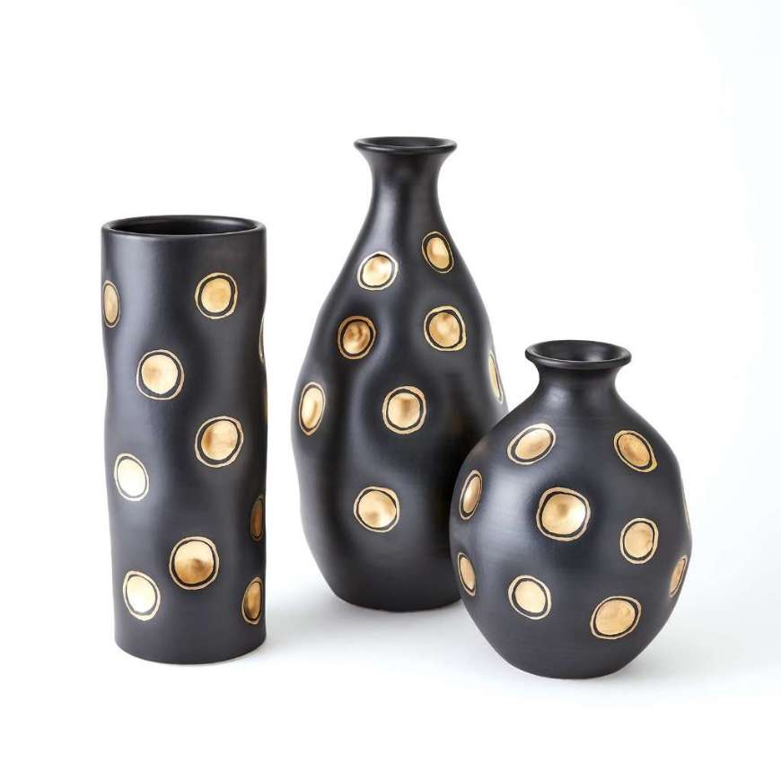 Picture of DIMPLES VASE-BLACK