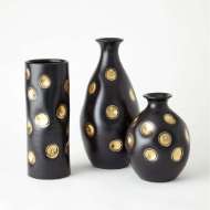 Picture of DIMPLES VASE-BLACK