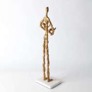 Picture of STANDING MOTHER CRADLING CHILD SCULPTURE-GOLD LEAF