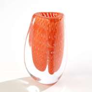 Picture of TRIANGULAR BUBBLED VASE-ORANGE