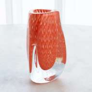 Picture of TRIANGULAR BUBBLED VASE-ORANGE