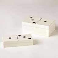 Picture of DOMINOES BOX-WHITE W/BLACK DOTS