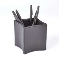 Picture of FOLDED LEATHER PENCIL CUP-BLACK