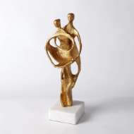 Picture of HUSBAND AND WIFE SCULPTURE-GOLD LEAF