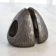 Picture of S/2 YURT SHAPED BOOKENDS-POLISHED IRON