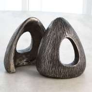 Picture of S/2 YURT SHAPED BOOKENDS-POLISHED IRON