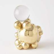 Picture of BUBBLE ORB HOLDER W/CRYSTAL SPHERE IN BRASS COLLECTION