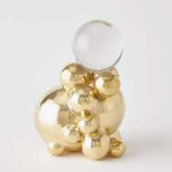 Picture of BUBBLE ORB HOLDER W/CRYSTAL SPHERE IN BRASS COLLECTION